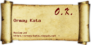 Ormay Kata névjegykártya